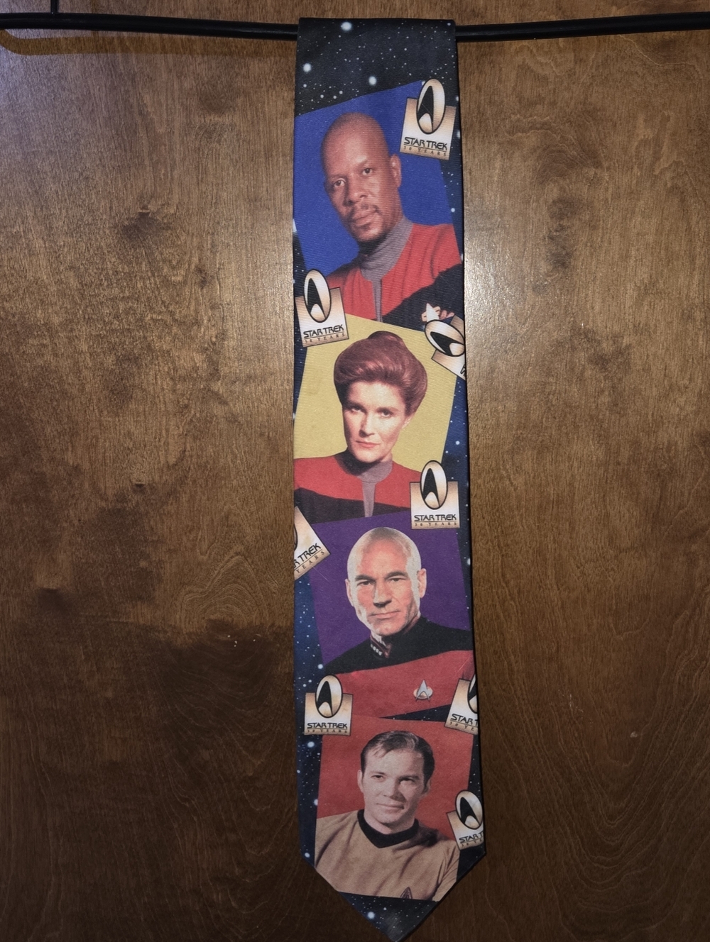 Vintage 1996 Star Trek "30 Years of Captains" Necktie by Ralph Marlin Kirk Sisko